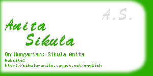 anita sikula business card